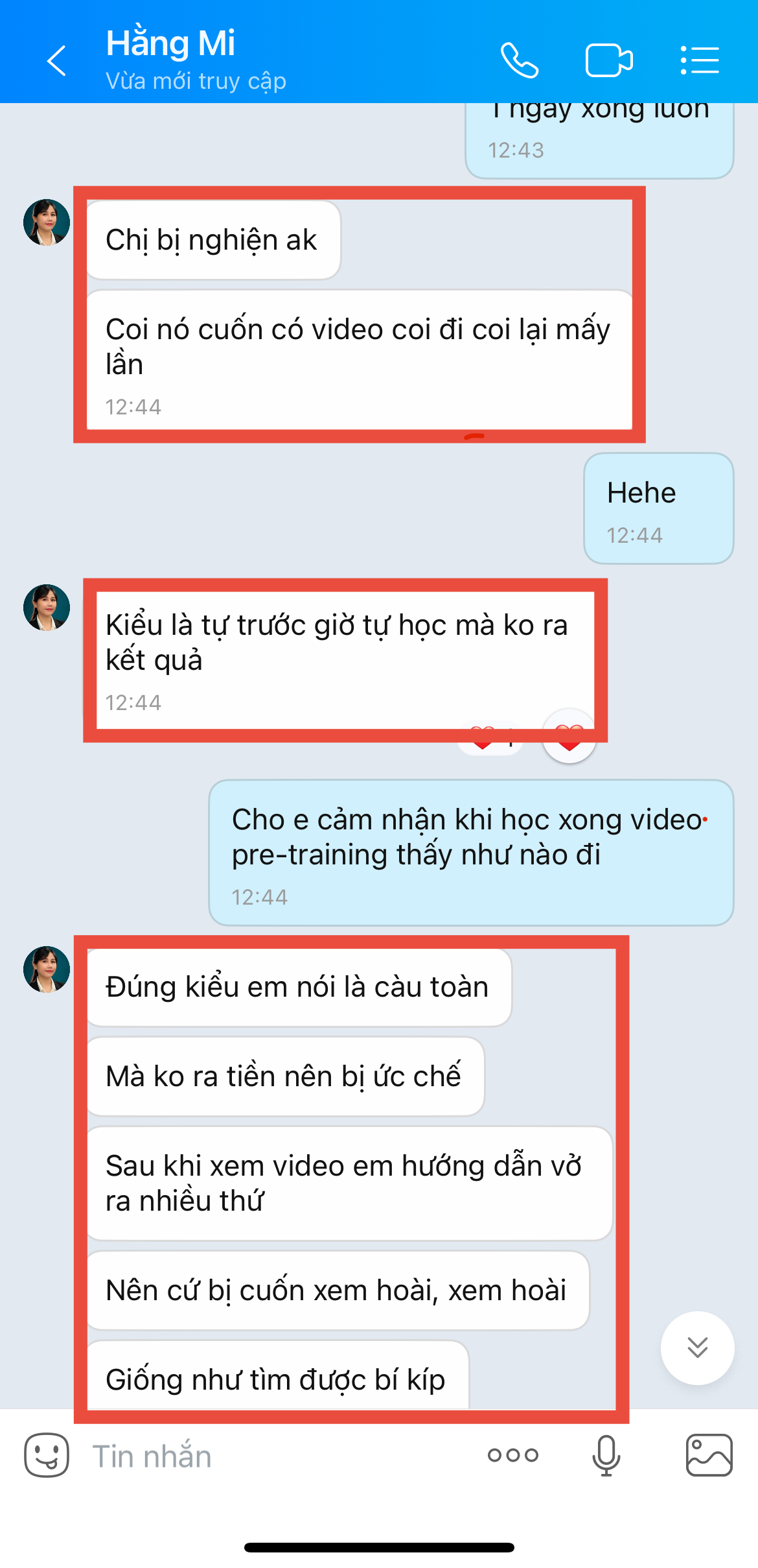Cảm nhận của chị Hằng Mi sau khoá học